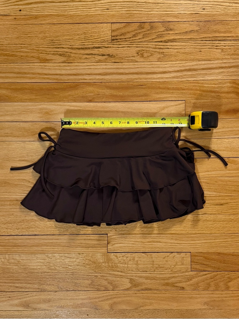 Brown Ruffled Mini Skirt - Picture 2 of 3
